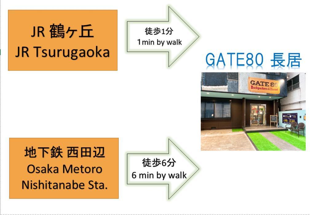 Gate 80 Vandrarhem Osaka Exteriör bild